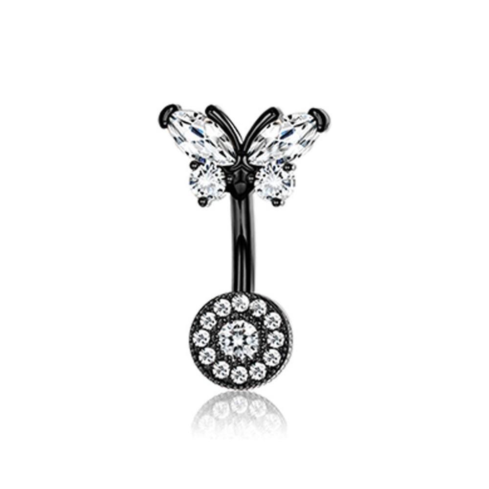 Dangled Design Butterfly Navel Jewelry Stainless Steel Belly Rings Seaside
