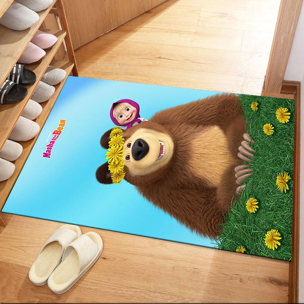 Masha Bear Carpet Suitable for Study Room Entryway Balcony Playrooms Anti-slip Rug Decorate Offices Best for Christmas