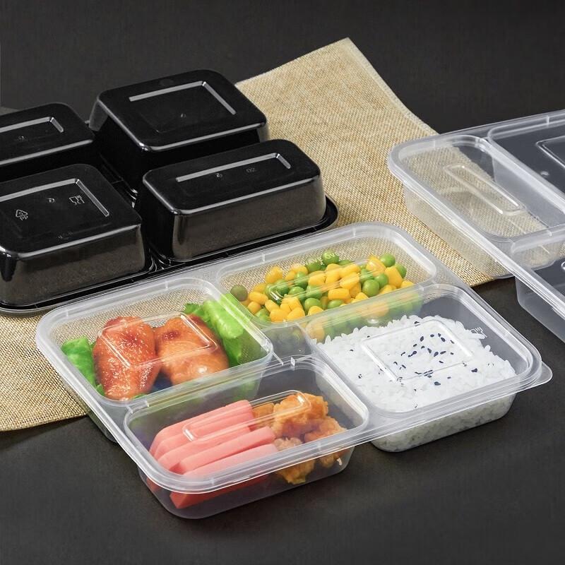 Disposable 3-Compartment Microwavable Food Containers