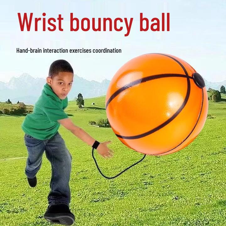 Kinder-Hüpfball-Armband mit elastischem Seil - Rückprallspielzeug für Jungen