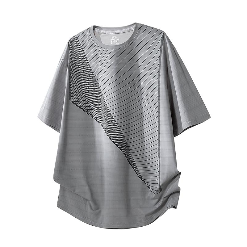 Quick Drying Sports T-shirt Men's Ice Silk Fitness Loose Summer Thin Short Sleeved Running Top