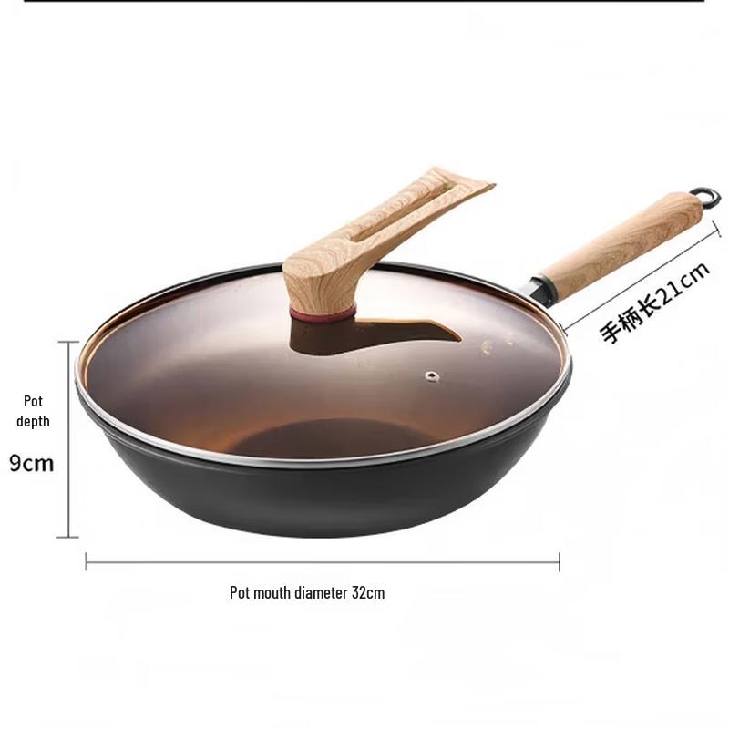 KOBACH 32cm Artisan Uncoated Iron Wok