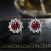 Snowflake Pink Diamond Zircon Sunflower Earrings for Women