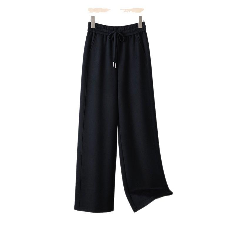 2025 Puyuan Autumn/Winter Merino Wool Blend Slimming Straight Leg Pants with Lace for Women