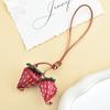 Leather Three-Color Three-Dimensional Strawberry Bag Pendant Woven Hand-Sewn Vegetable Tanned Leather Keychain Pendant