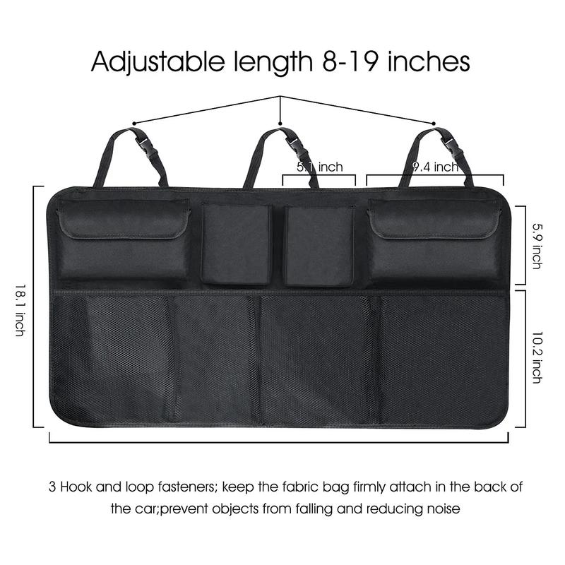 Universal Car Trunk Organizer Adjustable Backseat Storage Bag Net High Capacity Multi-use Oxford Automobile Seat Back Organizers