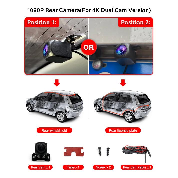 4K Dashcam For VW Volkswagen T-Roc T Roc Troc 2017 to 2024,Wifi Dash Camera Dash Cam for Car Vehicle Video Recorder