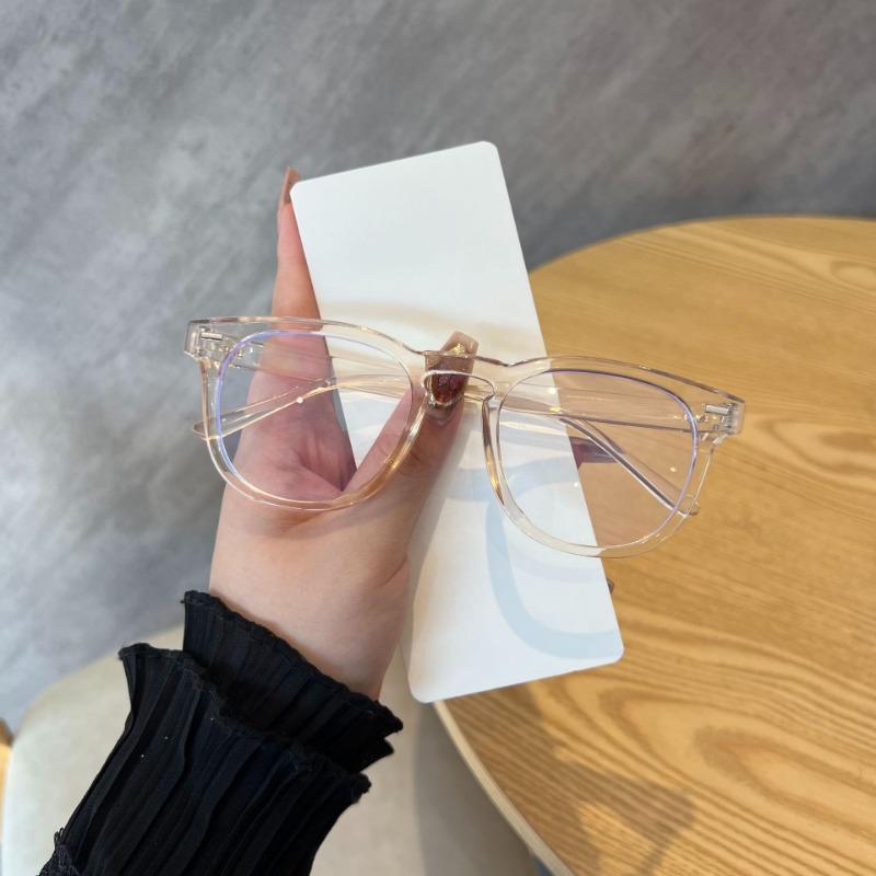 Anti-blue Light Eyeglasses Women with Regular Eyeglass Frame Finished Retro Flat Light Frame Goggles Unisex