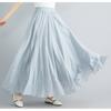 Mori Girl Artistic Plus Size Cotton and Linen Skirt Loose Waist Linen A- Line Skirt Long Solid Color Ethnic Style Large Swing Skirt