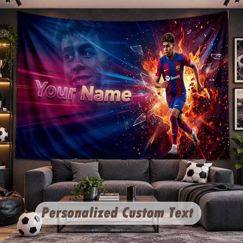 Wall Hanging Tapestry Custom NameLamine Yamal Pattern Personalized Printed Fabric Wall Decor