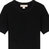 Michael Kors Knitted Solid Color Round Neck Short Sleeve Sweater Women sweater Black MF4612JF2G-0001