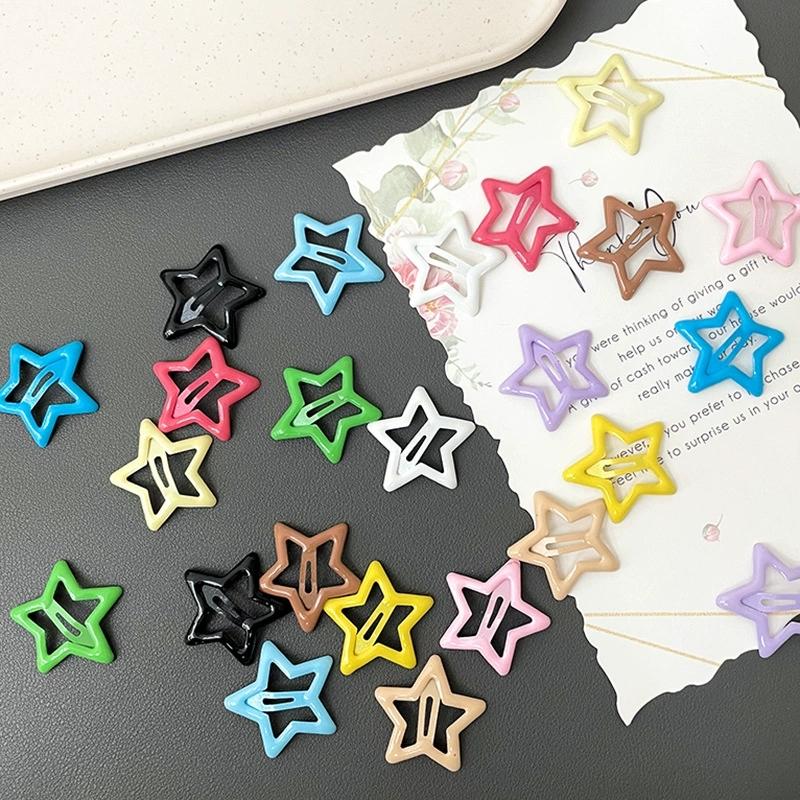Solid Star Pair Five-pointed Star Bb Clip Broken Hair Card Energetic Girl Hair Clip Sweet Girl Bang Clip Side Edge Clip