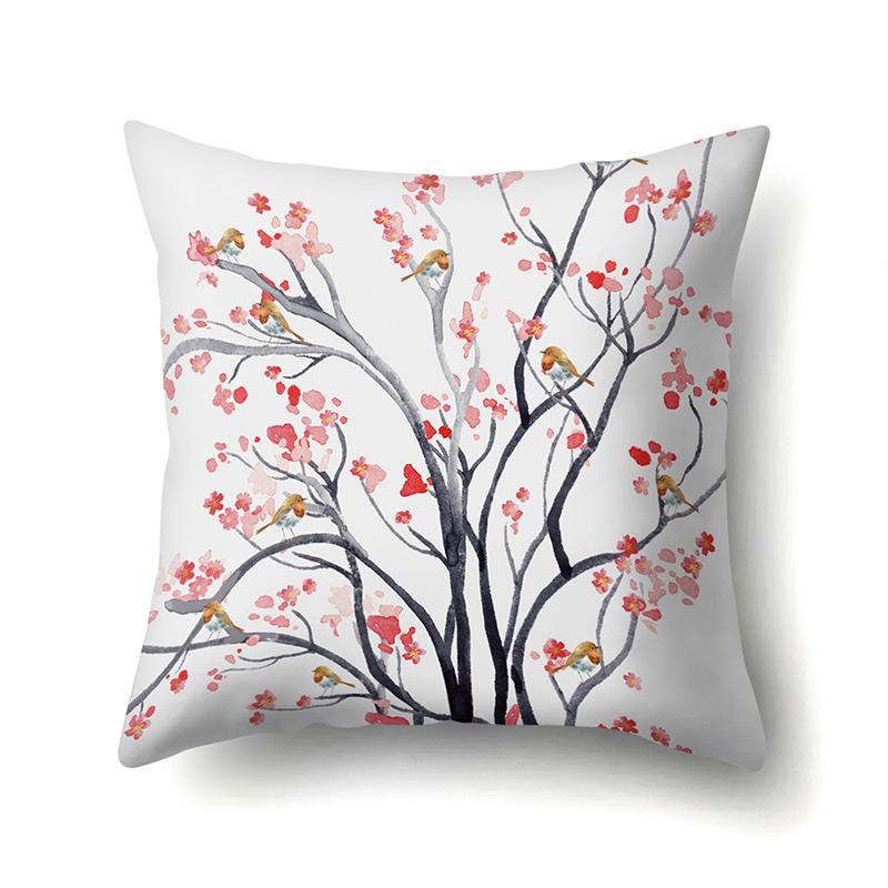 Polyester Pillowcase Plant Fresh Car Decoration Home Printed Pillowcase Sofa Cushion Cover