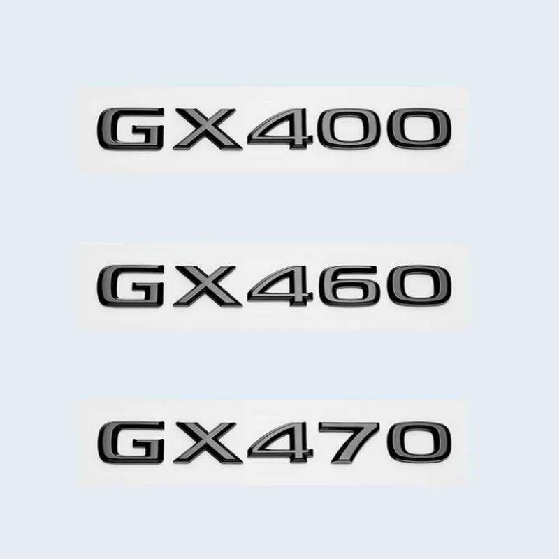 New 3D Chrome Glossy Black ABS Letters Number GX400 GX460 GX470 Emblem For Lexus Car Trunk Logo Badge Sticker