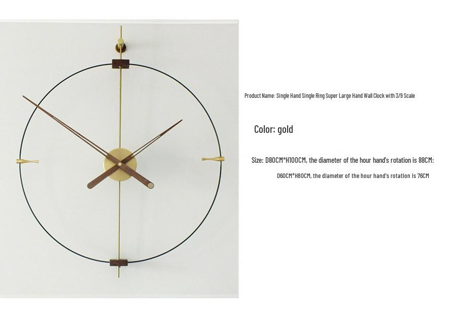 Modern Minimalist Nordic Wall Clock - Silent, Fashionable Design with Unique 3/9 Scale