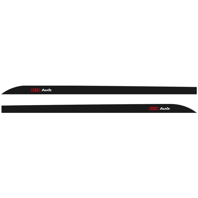 

2Pcs Carbon Car Door Side Skirt Sill Stripe Sticker Anti-scratch Refit Sticker For Audi B7 B8 B9 A3 8P 8V 8L A5 A6 C6 C5 C7 4F A1 A7 A8 Q2 Q3 Q5 Q7 TT audi