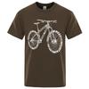 Alphabet Style Mountain Bike Funny Print T-Shirts Men Summer Breathable Short Sleeves Loose Oversized Vintage Tee Clothes Unisex