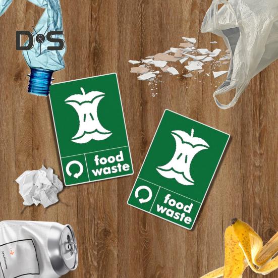 10 Adet Gıda Atığı İşaretleri Çöp Kutusu Çıkartmaları Kendinden Yapışkanlı Güçlü Yapışkanlık Su Geçirmez Çok Amaçlı Vinil Çıkartma Çıkartmaları