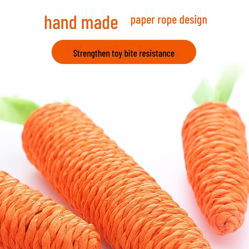 Cat Self-Play Carrot Teething Stick: Bite- & Scratch-Resistant Teaser Wand for Kitten Claw Grinding & Boredom Relief.