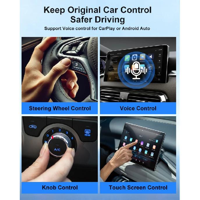 2026 Newest FLIXIVI CarPlay Adapter&Android Auto Adapter Plug and Play for VW Toyota Nissan Ford Benz for Apple & Android Phone