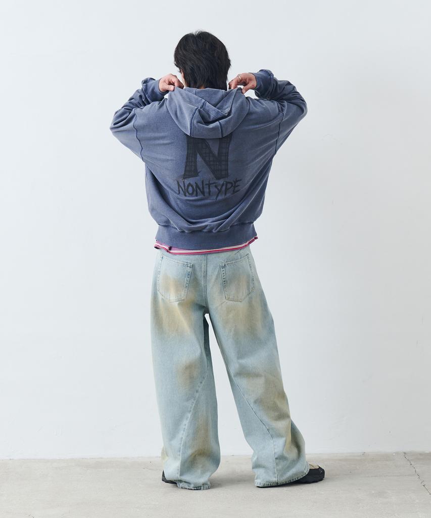 Nontype Signature Print Zip Up (Pigment Navy)