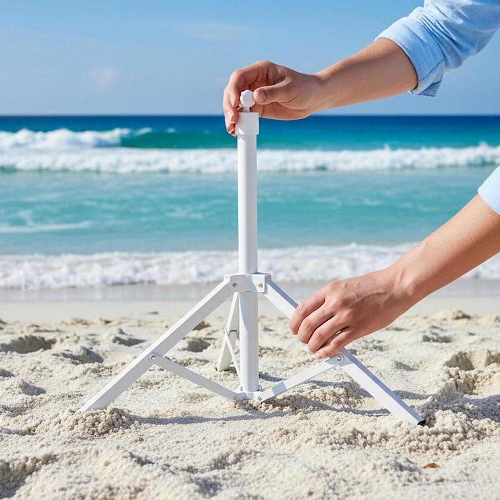 Beach Umbrella Stand Base Multipurpose Heavy Duty Support White Umbrella Base Holder for Garden Beach Outside Summer Beach Yard