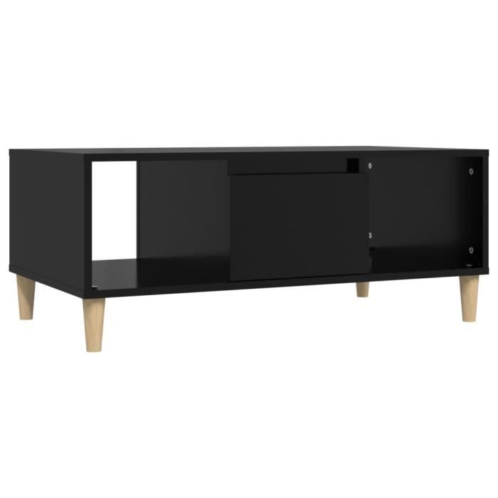 821061 vidaXL Table basse Noir 90x50x36,5 cm Bois d'ingénierie