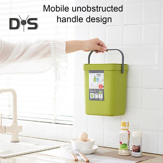 Kitchen Trash Can Hanging Organic Waste Bin Large Capacity Compact Design Bathroom Garbage Bin Container with Lid