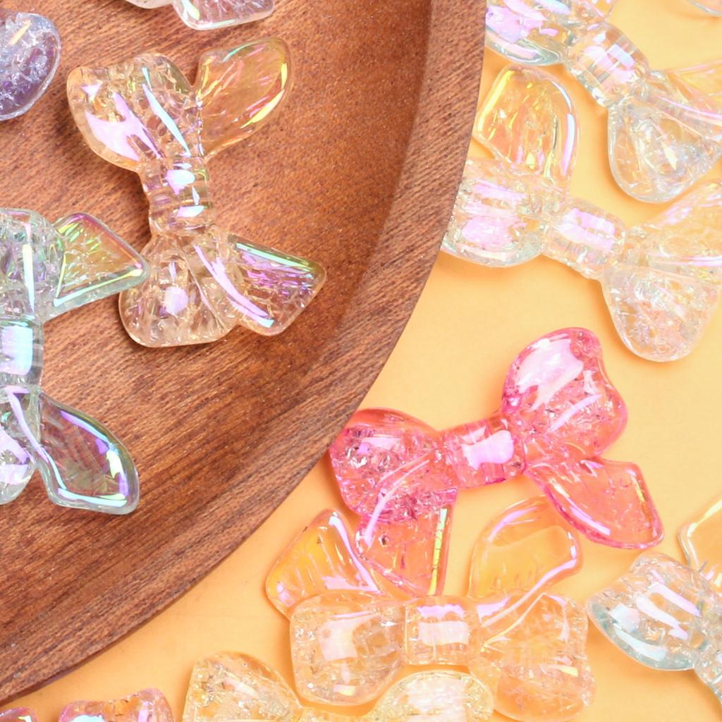 200Pcs Bowknot Fashion Splintered Effect Bright DIY Jewelry Accessories Beads