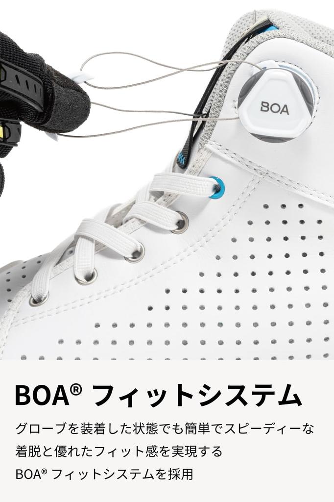 RS Taichi Motorcycle Riding BOA Vibram Shift Hoop Air RSS012 Size Shoes, Breathable, Air-Thru, Built-in Protector, Dial, Sole, Guard, Shoes, White,