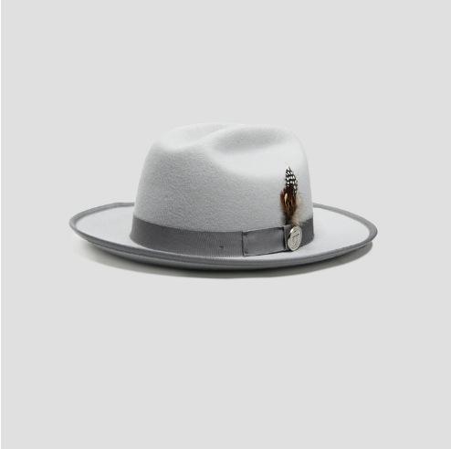 Ретро Цилиндр Британский Универсальный Шляпа из Чистого Шерстяного Войлока