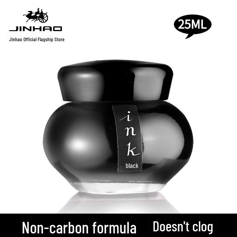 Jinhao Non-Carbon Black Fountain Pen Ink – Smooth Flow, No Clogs – Ideal for Business, Office, Students, Men & Women.