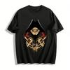 Dark Skull Middle Finger Graphic Streetwear Print T-Shirt Pure Cotton T-shirt