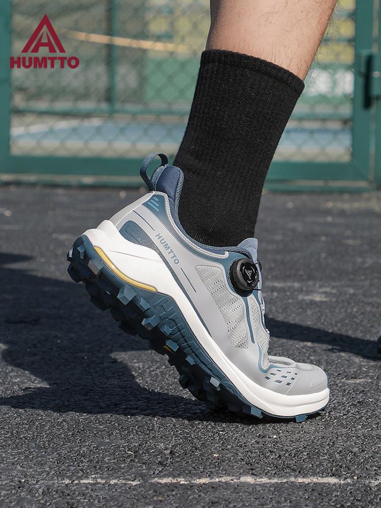 HUMTTO Breathable Men's Sneakers Luxury Designer Trail Shoes for Men Anti-slip Sports Hiking Boots Man Outdoor Trekking Sneaker