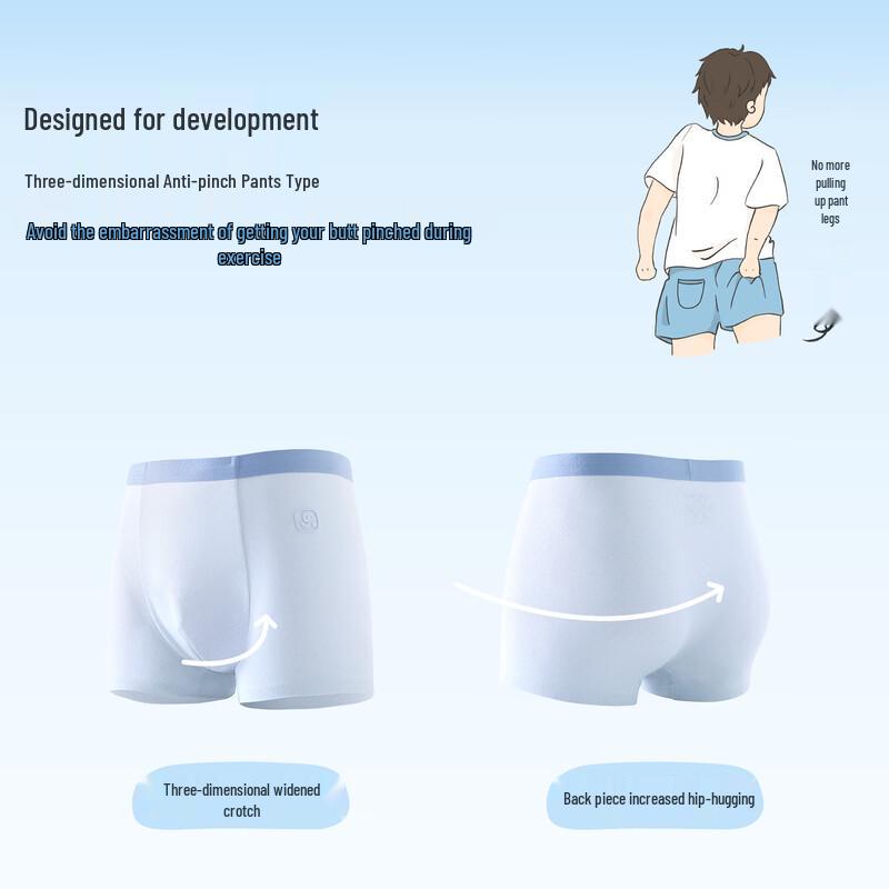 Kühlende Mesh-Boxershorts für Jungen mit antibakteriellem Seiden-Zwickel