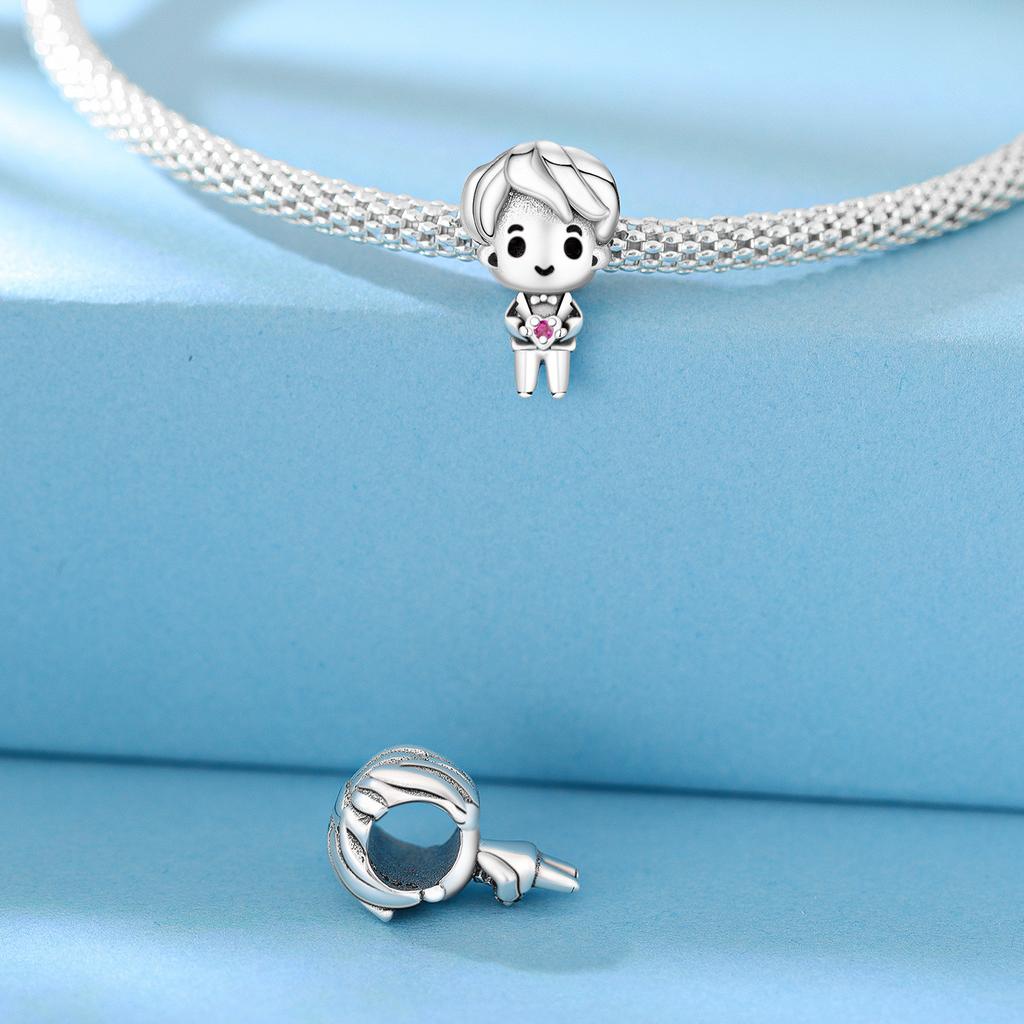 S9 Sterling Silver Star Moon Isolation Bead Charm Diy Jewelry Accessories Bracelet Necklace Female
