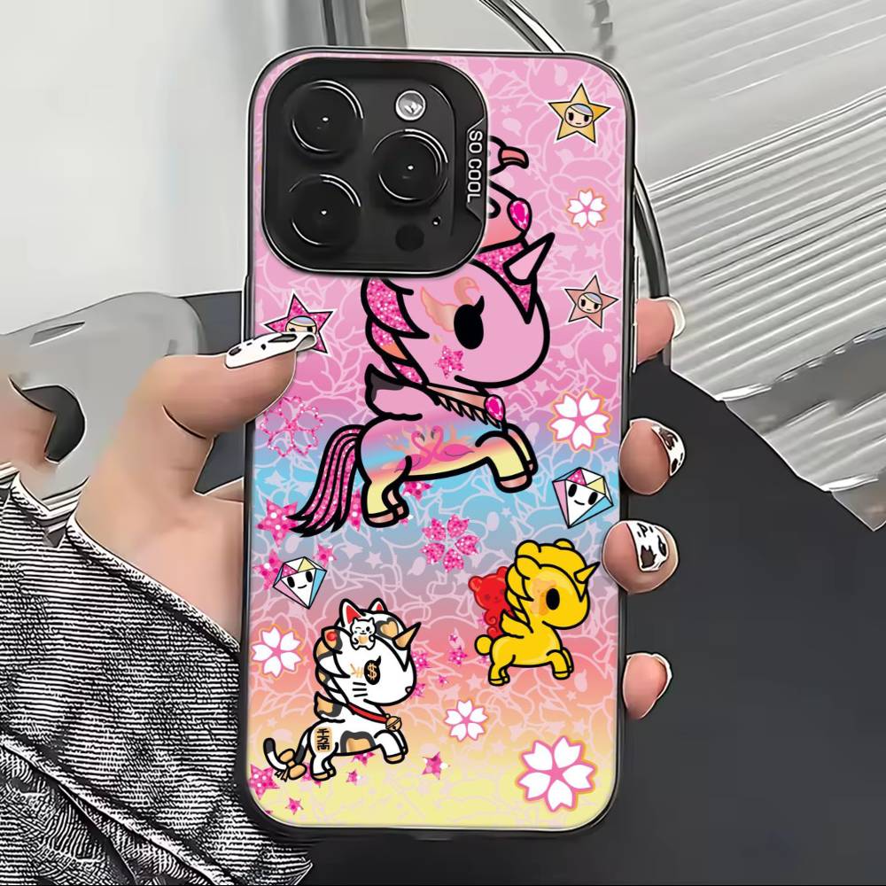 Japan T-Tokidokis Phone Case For iPhone 17,16,15,14,13,12,11 Plus,Pro Max,XS,Colorful Silver Phone Case Funda Cover