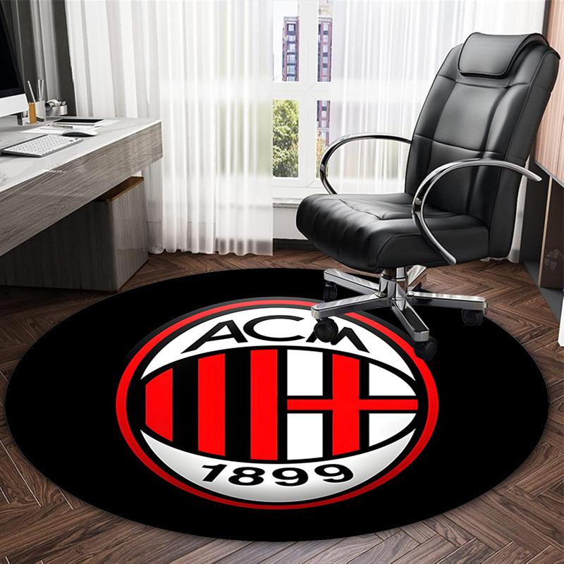 1pc Football Team (7) Print Round Carpet Chair Round Carpet Suitable for Bedroom Living Room Home Decorative Carpet