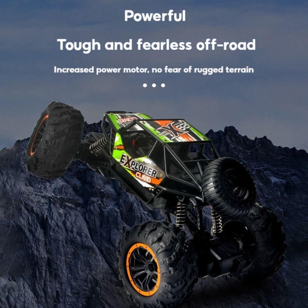 Blue Green 2.4G Alloy RC Car Four-wheel Drive Rock Crawler Remote Control Racing Cars Toy Gift