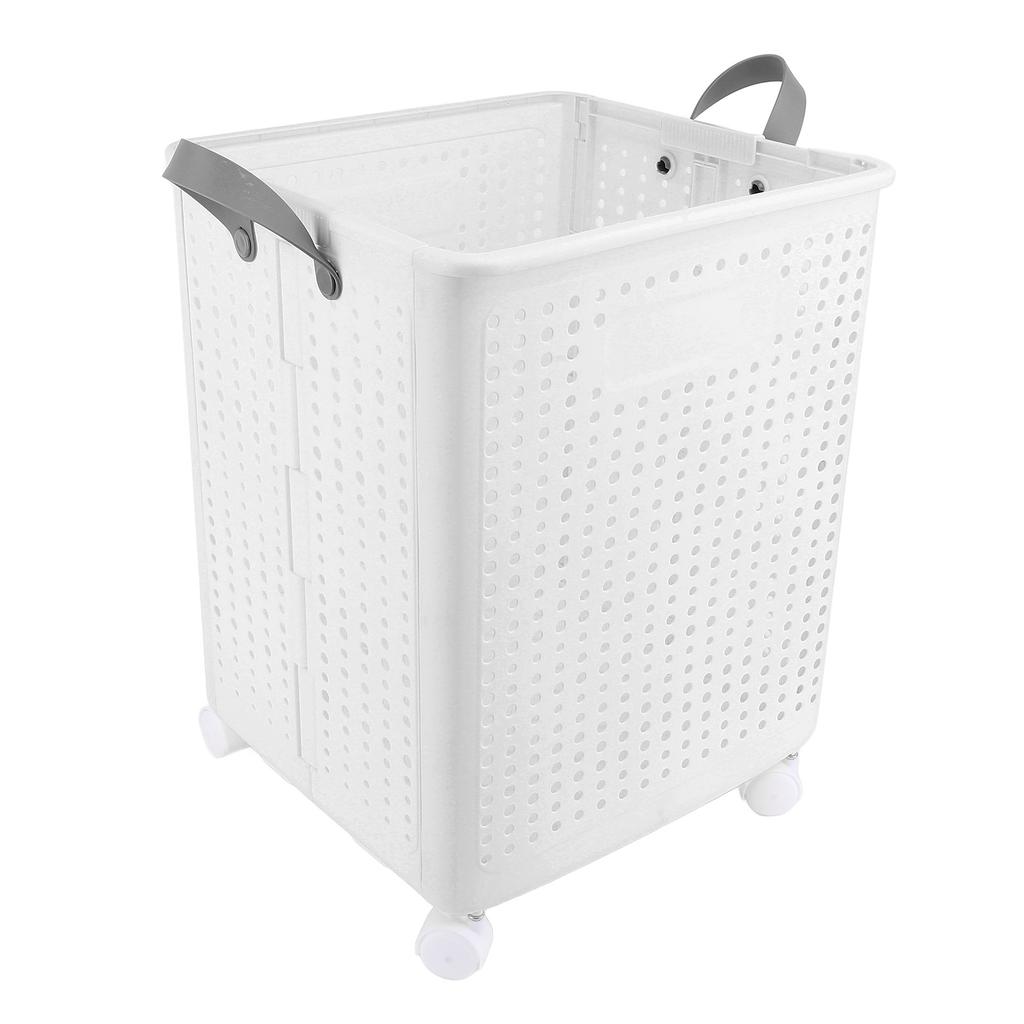 Foldable Laundry Basket with 4 Wheels Space Saving Portable Storage Hamper for Clothing Toys Home Sundries
