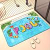 POOL Summer Door Mat, Inflatable Letter Swimming Pool Rug Tropical Beach Entrance Mat Water Splash Floor Mat for Patio, Bathroom