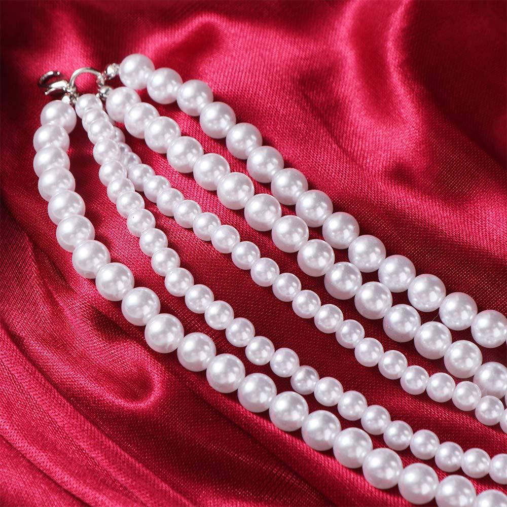 Sweet Pearl Beaded Necklaces Charms Exaggerated Necklaces Trendy Multi Layer Necklaces  Women