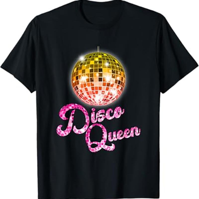 

Disco Queen Retro 80s 90s Outfit T Shirt Black 5XL різнокольоровий