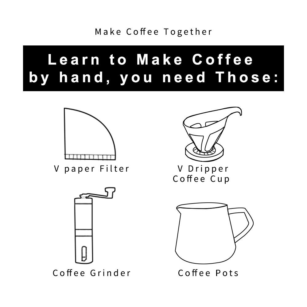 i Cafilas [DG01DF]  Disposible Paper Filter "V" Shape Drip Coffee Cup Strainer Sheet Unbleached Natural Cone Tool for Espresso Machine Mocha Pot