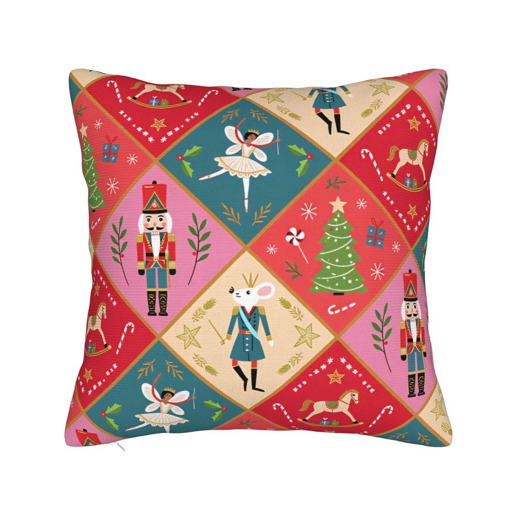 Christmas Nutcracker Pillow Case  Funny Pillow Cover Comfy Pillowcases For Sofa Car Home Decor