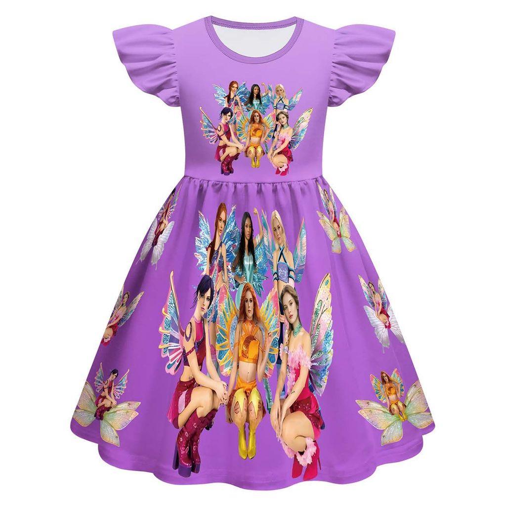 82982 Kids Girls KATSEYE Printed Summer Elastic Dress 100cm