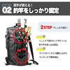 GRmkt Fishing Tackle Backpack, 30L, Multi-functional, Portable, Compact, Lightweight, 3-Way, Handbag, Shoulder Bag, Fishing Rod Storage, Black