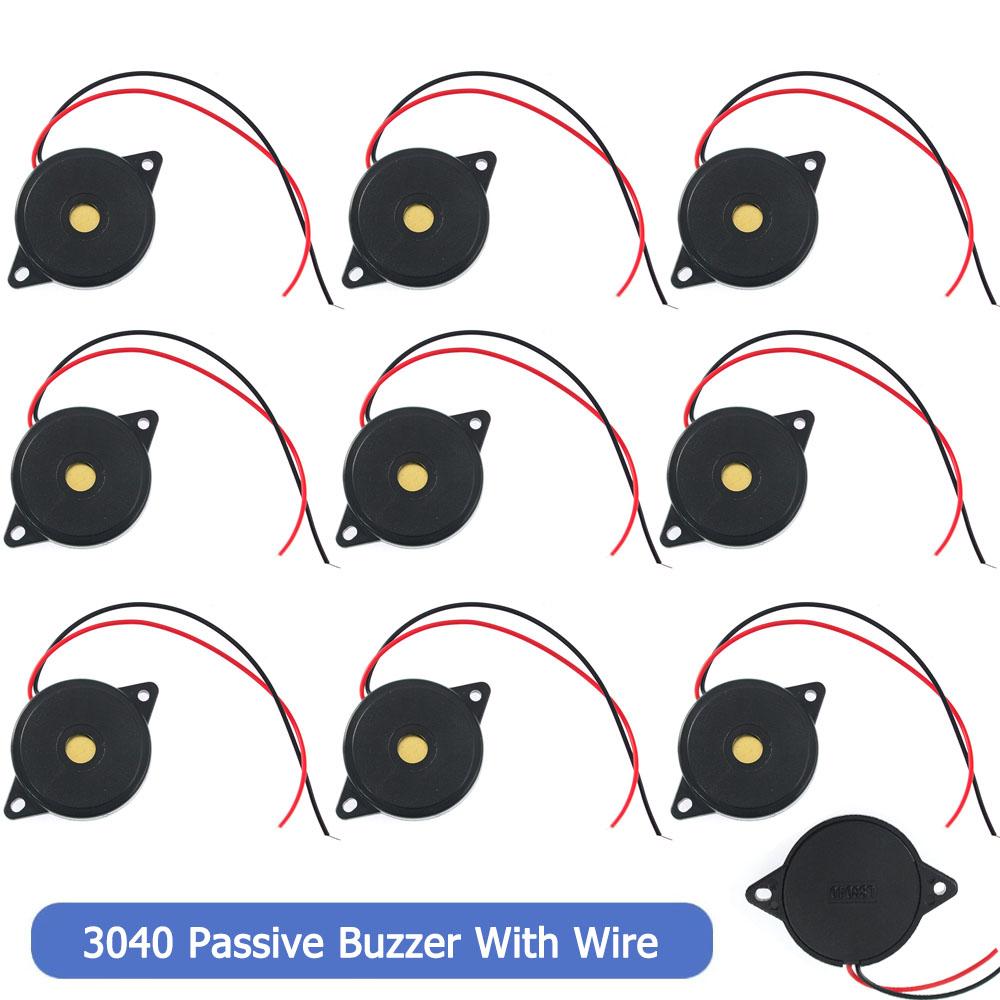 5/10pcs High-decibel Buzzer 3040 Passive Buzzer with Wire Piezoelectric Speaker 39.5x4.0 MM for Arduino DIY Electronic KIT