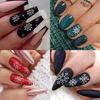 4pcs Christmas Nail Stickers with Snowflake Patterns, 3D Self-adhesive Paper Suitable for DIY Nail Art Ladies During Holidays