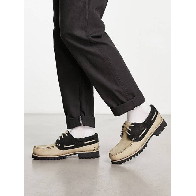 

Timberland authentics 3 eye classic boat shoes in light brown nubuck leather